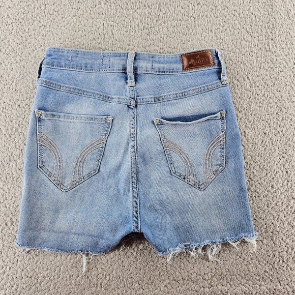 Hollister Shorts‎ Womens 25 Blue Ultra High Rise Distressed Cut Offs Frayed Hem - Picture 13 of 16
